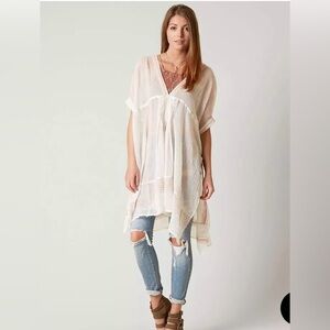 Free People The Great Escape Tunic Caftan Cover Up Top Copper Size Small